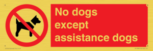 No dogs except assistance dogs